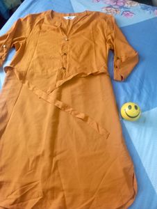 Zima Leto Women Mustard Shirt Dress