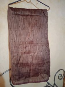 Brown Saree With Black Print😍