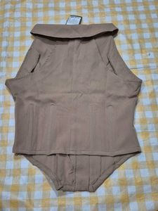 Brown Chic Look Corset Top