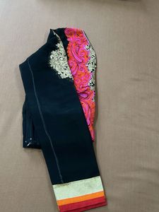 Saree With Ready made Zari  Work Blouse