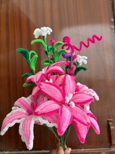 Pink Lily Pipe Cleaner Flower bouquet 🌷