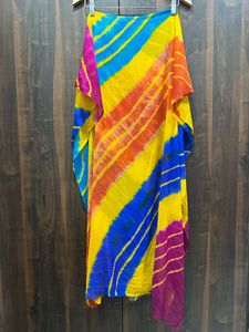 Two Colorful Bandhani Dupatta Fabrics Combo