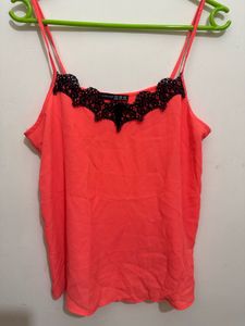 Poshmark Fluorescent Slip Top With Lace