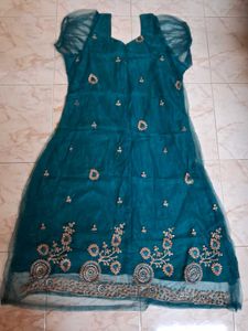 Xl 2pcs Silk Blend &amp; Net Kurti Set