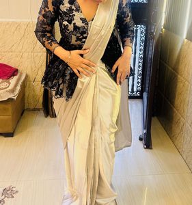 Elegant Draped Saree with Designer Blouse