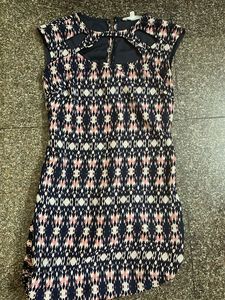 Patterned Cutout Mini Dress