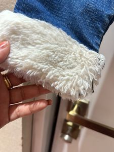 Denim Jacket with Faux Fur Trim