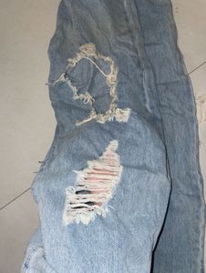 URBANIC Ripped Wide Leg Jeans