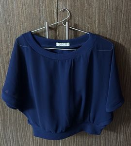 Navy Blue Poco Top - Flowy Fit