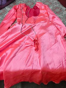 Elegant Coral Anarkali Kurta