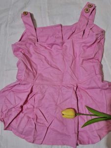 Pink Button Detail Tank Top