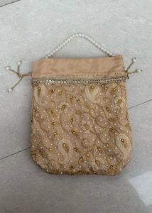 Beaded Drawstring Pouch