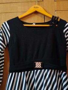 Striped Fit &amp; Flare Dress