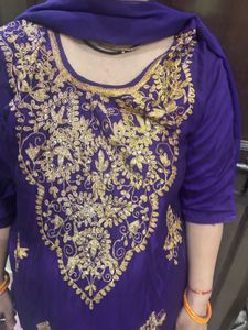 Elegant Purple Embroidered Kurta Set
