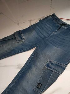Denim Cargo Joggers