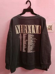 H&amp;M NIRVANA Grey Oversized Sweatshirt