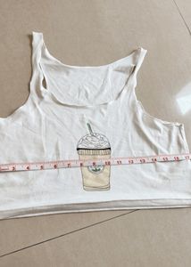 Icecream Print Oversize Crop Top