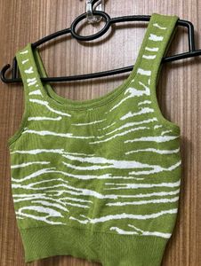 Green Zebra Bustier Crop Top