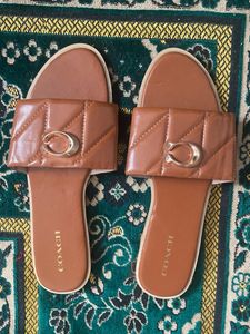 Coach Leather Slide Sandals
