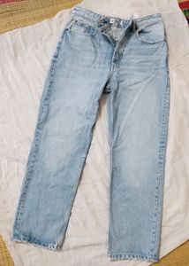 Zara High Waist Straight Leg Jeans Height 37