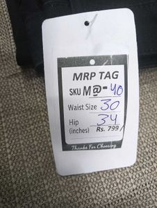 M@40 Size-30 Black Straight Leg Jeans