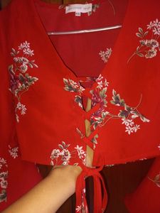 Shein Red Tie Crop Top..