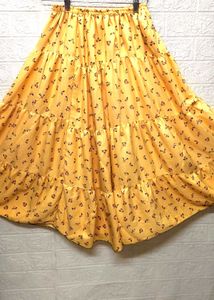 Floral Yellow Skirt 🌸 Free Size