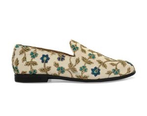 Embroidered Floral Loafers