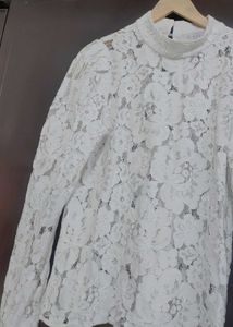 White Floral Lace Top For 36 Bust