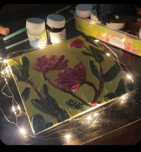 Beautiful Texture Art Flowers Painting