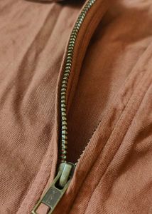 Brown Short Sleeve Zip Shirt