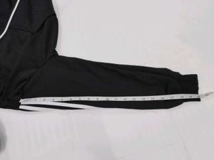 Striped Sleeve Black Hoodie (E)