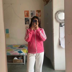 Pink Adidas Zip-Up Hoodie
