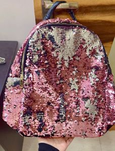 Silver & Pink Sequence Backpack