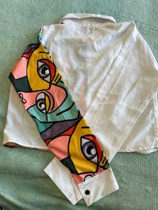 Front Knot Printed Shirt