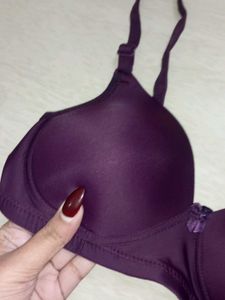 purple lightly padded bra