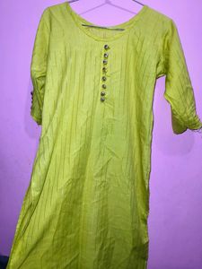 Lime Green Kurti with Silver Details