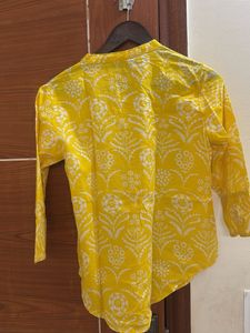 Yellow Floral Print Top