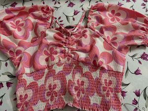 Floral Print Pink Top