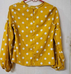 Mustard Yellow Polka Dot Top