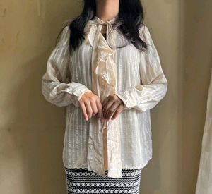 Ruffled Striped Blouse