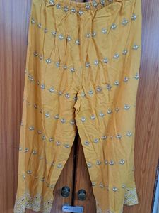 Gold Yellow Palazzo Regular Fit Pants