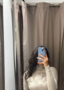 Elegant Beige Turtleneck Top