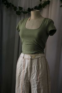 H&amp;M Olive Green Fitted Top