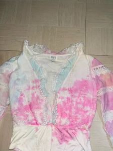 Pastel Tie-Dye Lace Bodysuit
