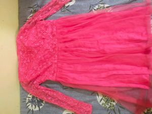 Short Frock With Long Plain Net Dupata