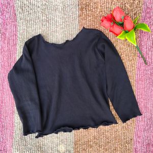 Black Ribbed Top 🖤