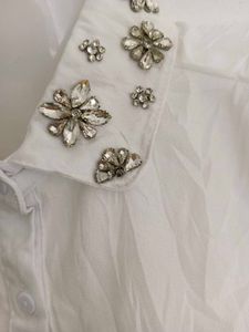 Embellished Collar Top