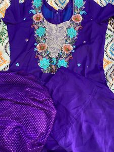 Purple Embroidered Kurta Set