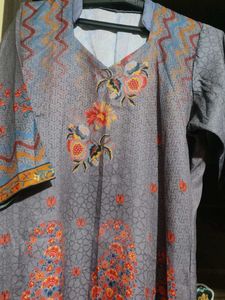 Floral Print Winter Kurta Set